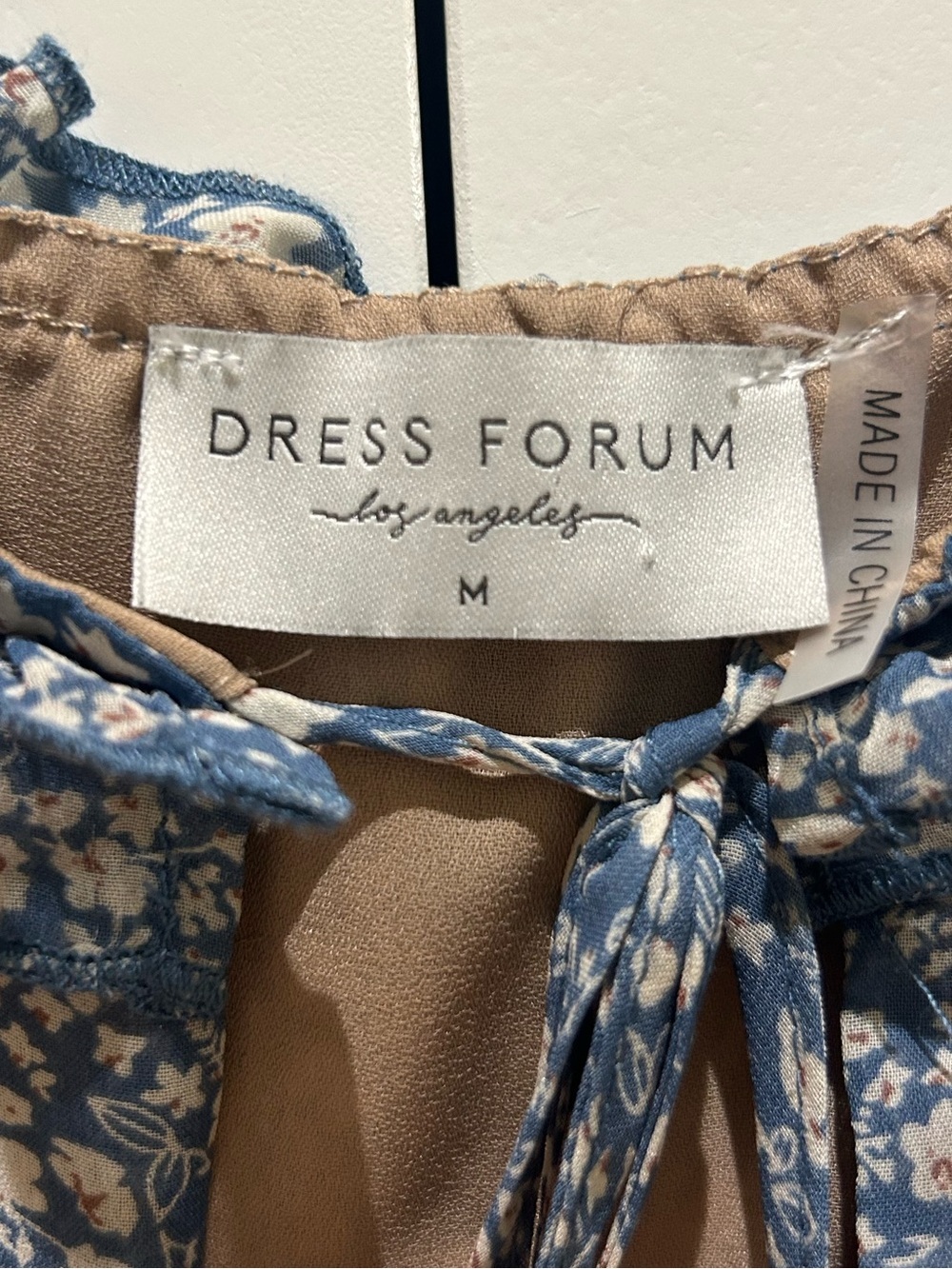 DRESS FORUM Blue Floral Tie-Neck Dress - Picture 2 of 2